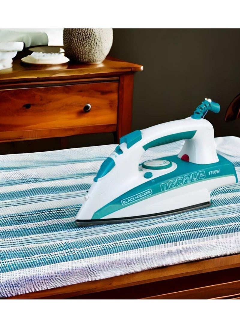 Decker Black & Decker 1750W Steam Iron Ceramic Coated Soleplate with Anti Calc Drip Self Clean and Auto Shutoff, Removes Stubborn Creases Quickly Easily X1600-B5 2 Years Warranty - Image 3