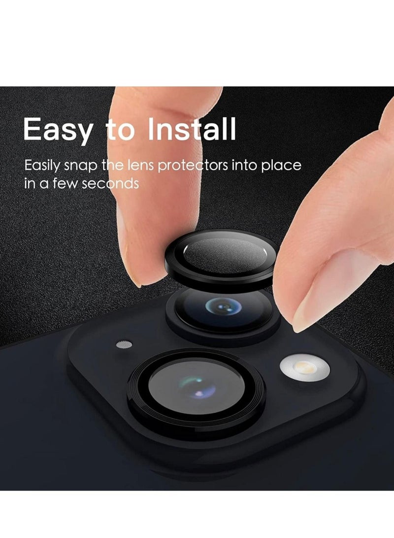 Anti-scratch Tempered Glass Camera Cover For iPhone13 / 13 Mini (Black) - Image 5