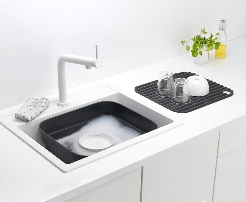Brabantia Washing Up Bowl with Removable Draining Tray - Dark Grey - Image 2