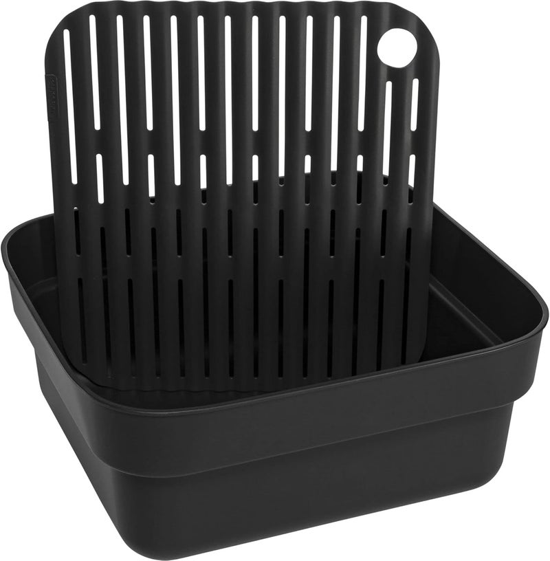 Brabantia Washing Up Bowl with Removable Draining Tray - Dark Grey - Image 3