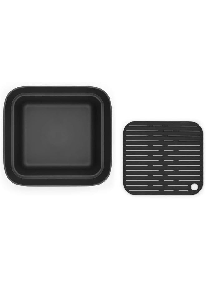 Brabantia Washing Up Bowl with Removable Draining Tray - Dark Grey - Image 5