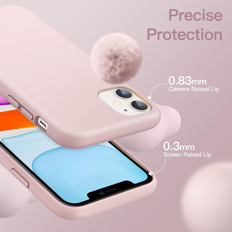 Jetech Silicone Case For Iphone 11 2019 6.1-Inch, Silky-Soft Touch Full-Body Protective Case, Shockproof Cover With Microfiber Lining Pink - Image 4