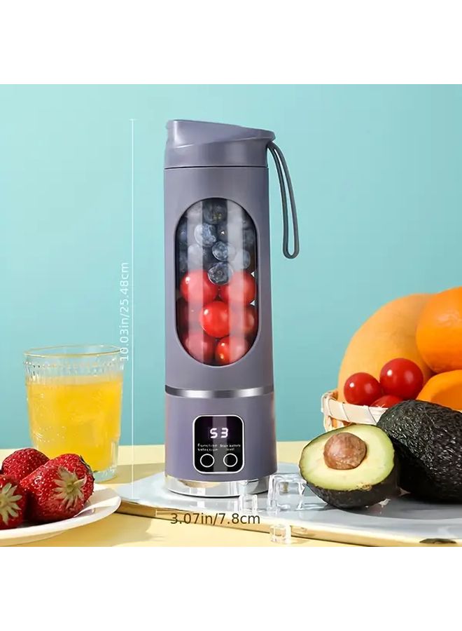 Purple Portable USB Cordless Blender for Smoothies Shakes 16oz Capacity Digital Display - Image 1
