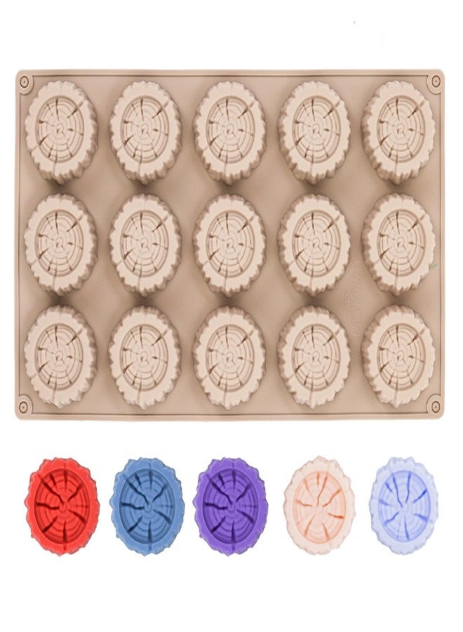 Vrthske Silicone Small Tree Stump Molds, 15 Cavity Cylinder Tree Stump Candy Molds for Chocolate, Muffin, Brownie, Cake Decoration (Random color) - Image 1