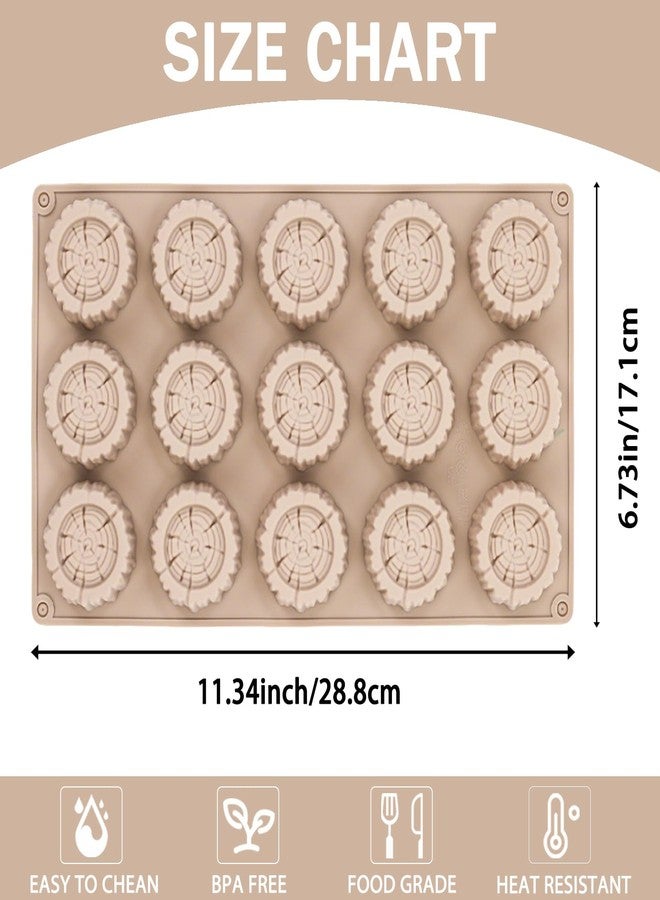 Vrthske Silicone Small Tree Stump Molds, 15 Cavity Cylinder Tree Stump Candy Molds for Chocolate, Muffin, Brownie, Cake Decoration (Random color) - Image 2