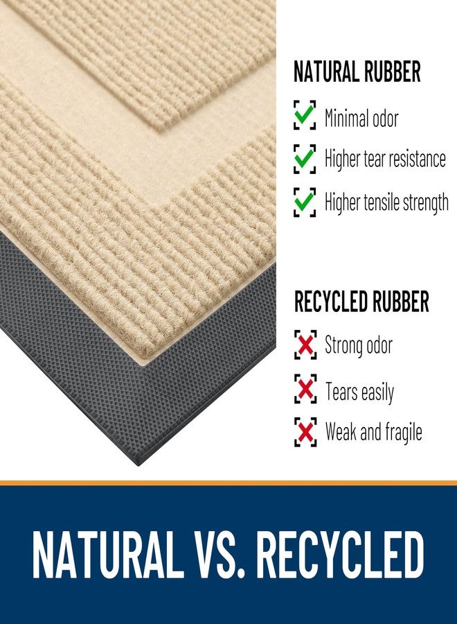 OLANLY Half Circle Door Mat Indoor Outdoor Entrance Welcome, Waterproof All-Season, All-Weather Doormat, Sturdy Natural Rubber, Low Profile, Easy Clean Patio Porch Entryway Mat, 29.5x17, Beige - Image 5