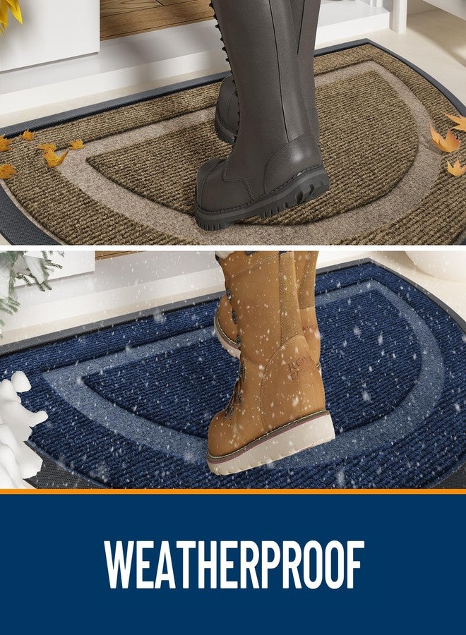 OLANLY Half Circle Door Mat Indoor Outdoor Entrance Welcome, Waterproof All-Season, All-Weather Doormat, Sturdy Natural Rubber, Low Profile, Easy Clean Patio Porch Entryway Mat, 29.5x17, Beige - Image 4