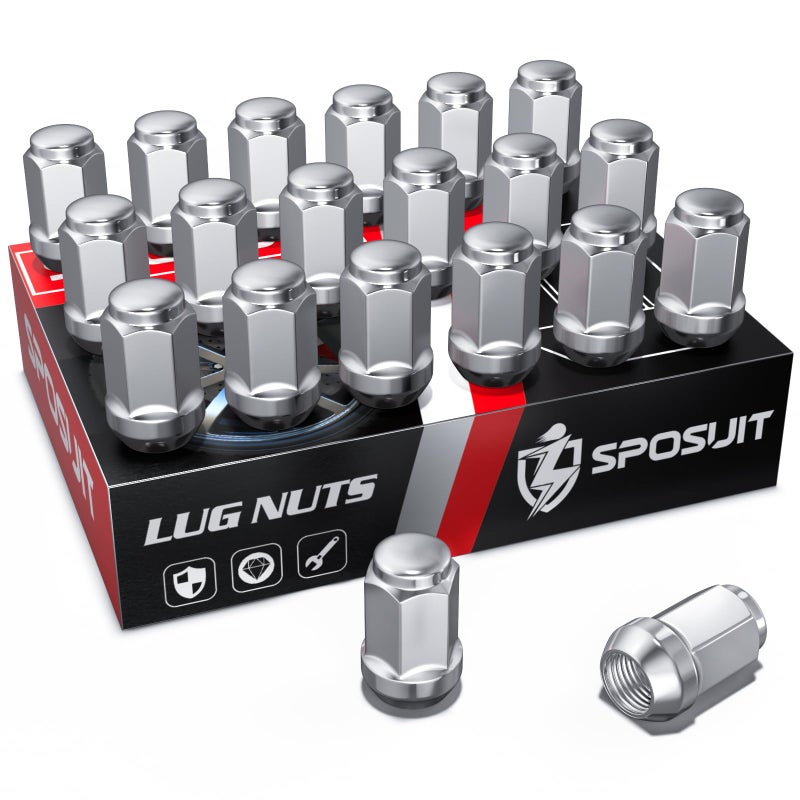 Sposuit M12x1.5 Lug Nuts - Replacement for 2008-2024 Dodge Journey, 1994-2014 Avenger, 1987-2020 Grand Caravan, 1991-2007 Caravan - Closed End Chrome Lug Nut(20 Pcs) - Image 1