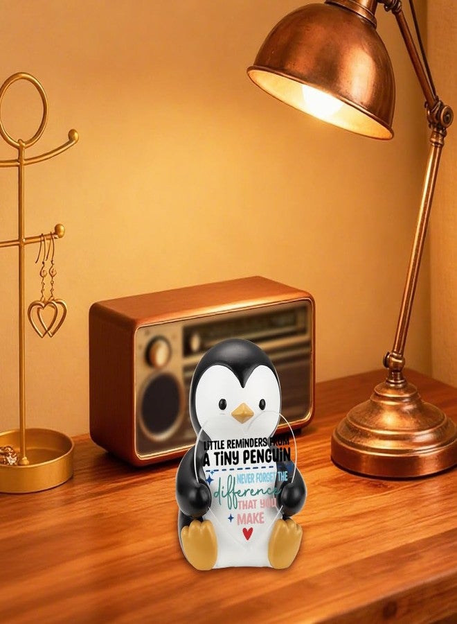 FOKCBOCM Penguin Inspirational Little Reminders Figurine Gifts, Penguin Heart Plaque Thank You Christmas Birthday Gifts for Friends Coworker Student, Her Him Collectible Figurines-DSZX22 - Image 4