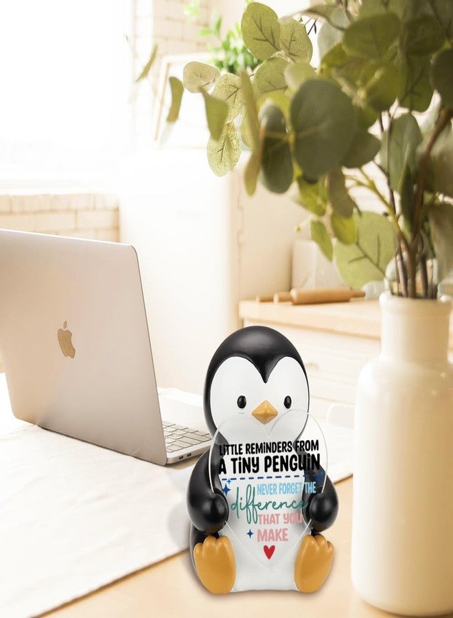 FOKCBOCM Penguin Inspirational Little Reminders Figurine Gifts, Penguin Heart Plaque Thank You Christmas Birthday Gifts for Friends Coworker Student, Her Him Collectible Figurines-DSZX22 - Image 3