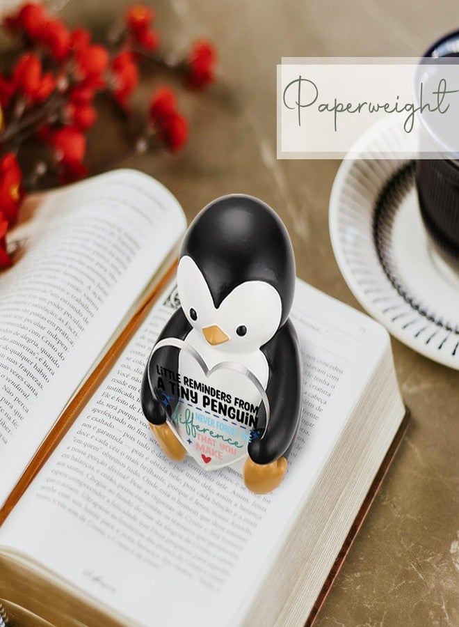 FOKCBOCM Penguin Inspirational Little Reminders Figurine Gifts, Penguin Heart Plaque Thank You Christmas Birthday Gifts for Friends Coworker Student, Her Him Collectible Figurines-DSZX22 - Image 5
