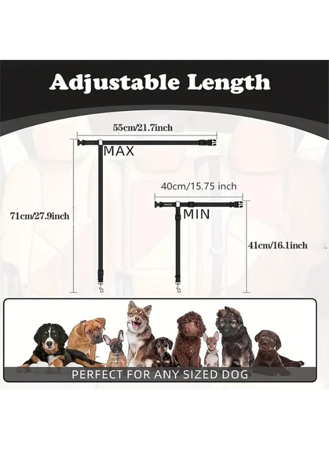 حزام أمان متين وقابل للتعديل للحيوانات الأليفة - مناسب للسفر مع القطط والجراء، والرحلات البرية، والقيادة، والحماية، والنقل - Image 2
