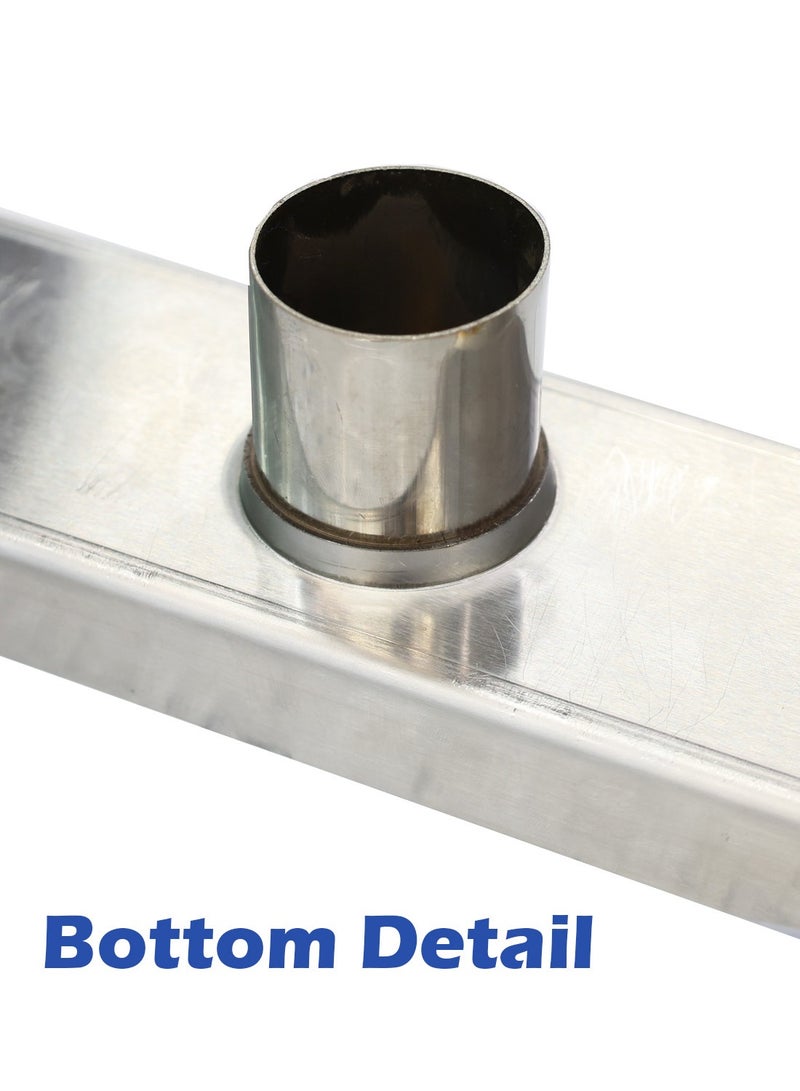 Rectangular shower floor drain, shower drain, 304 stainless steel linear drain with filter fitting  - Image 5
