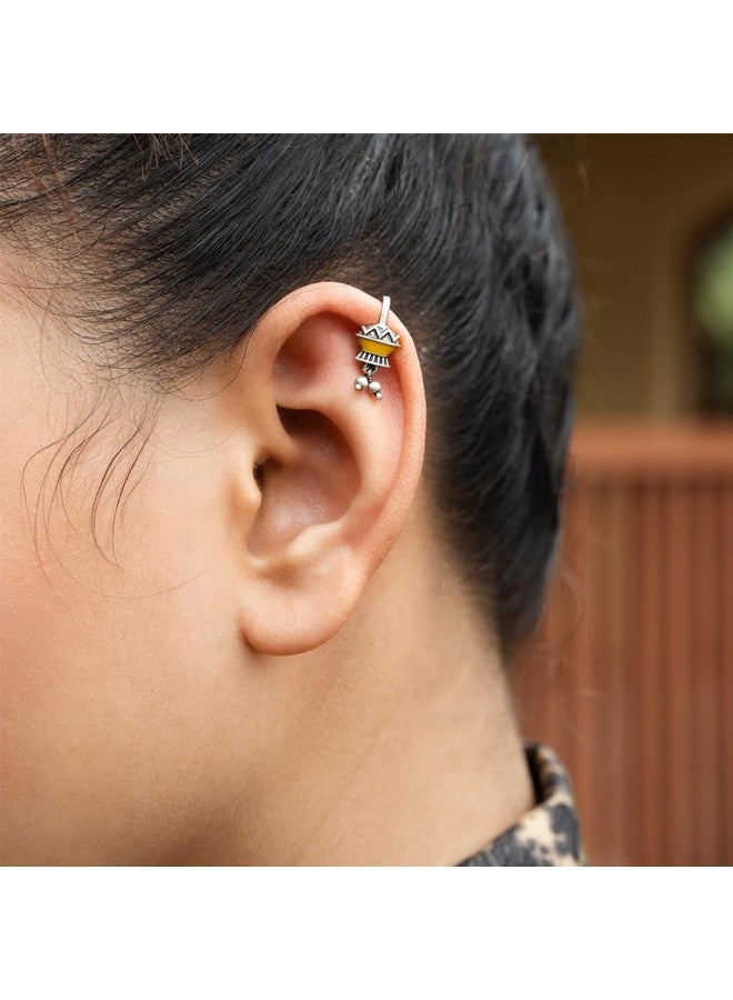 Shaya by CaratLane Kolshi Ear Clips in Oxidised 925 Silver - Image 2