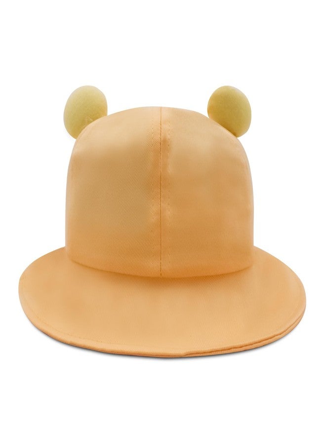 VRITRAZ 3D Cute Bear Cartoon Design Kids Bucket Hat for Boys and Girls, Summer Sun Protection Hat, Beach Hat For Kids, 4 to 5 Years (Color-Yellow) - Image 4