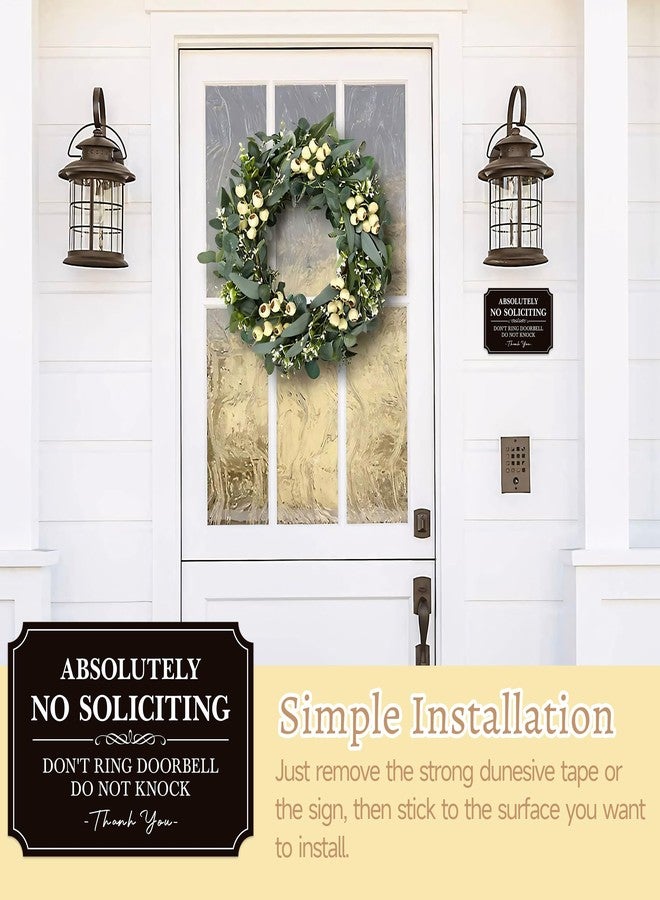 LUHIMO No Soliciting, Do Not Knock or Ring Doorbell Sign, Self Adhesive Waterproof & Fade-Resistant Vinyl No Solicitation Signage Sticker, Front Door, Doorbell, House Door, Home, Office - Image 5