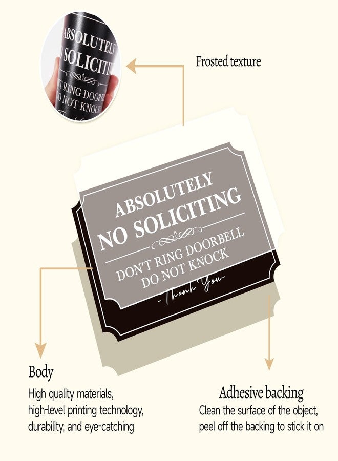 LUHIMO No Soliciting, Do Not Knock or Ring Doorbell Sign, Self Adhesive Waterproof & Fade-Resistant Vinyl No Solicitation Signage Sticker, Front Door, Doorbell, House Door, Home, Office - Image 3