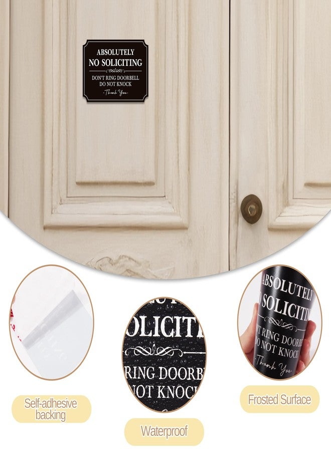 LUHIMO No Soliciting, Do Not Knock or Ring Doorbell Sign, Self Adhesive Waterproof & Fade-Resistant Vinyl No Solicitation Signage Sticker, Front Door, Doorbell, House Door, Home, Office - Image 4
