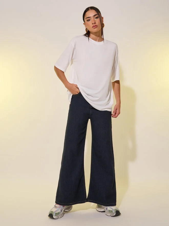 Take Two Round Neck Back Slogan Print T-Shirt