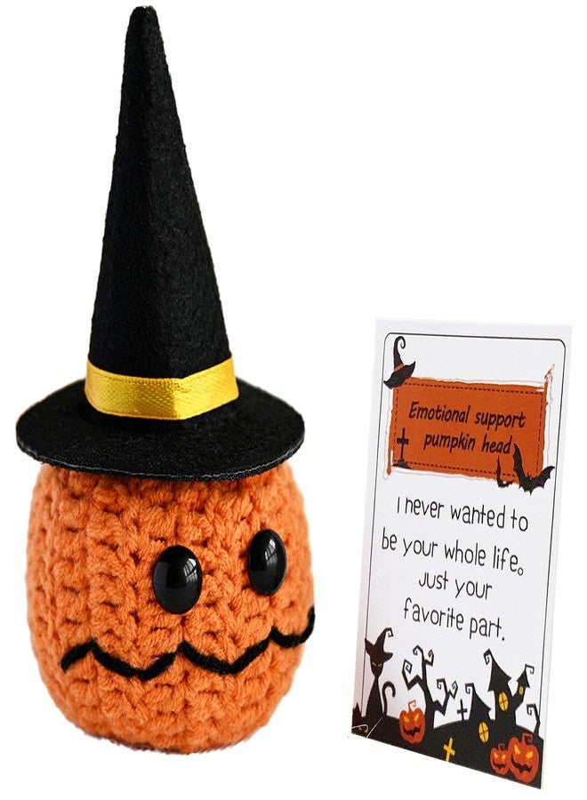 WUXTANGZ Crochet Pumpkin, Cute Emotional Support Pumpkin with Wizard Hat for Halloween, Funny Gifts for Adults, Women, Men, Friends, Family - Image 1