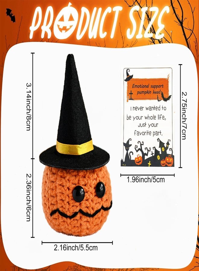 WUXTANGZ Crochet Pumpkin, Cute Emotional Support Pumpkin with Wizard Hat for Halloween, Funny Gifts for Adults, Women, Men, Friends, Family - Image 2