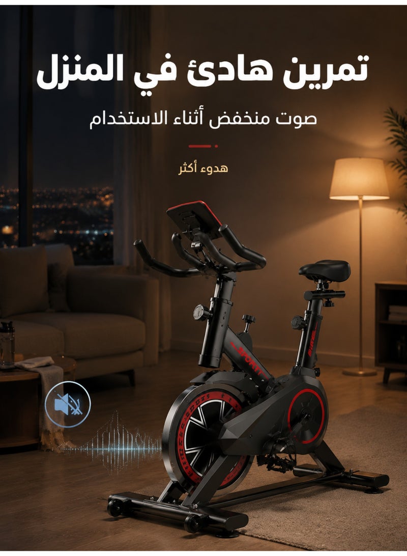 FLYROAD Exercise Bike, Stationary Bike for Home, Indoor Bike with Whisper Quiet, Heavy Flywheel and Upgraded Digital Display - Image 2