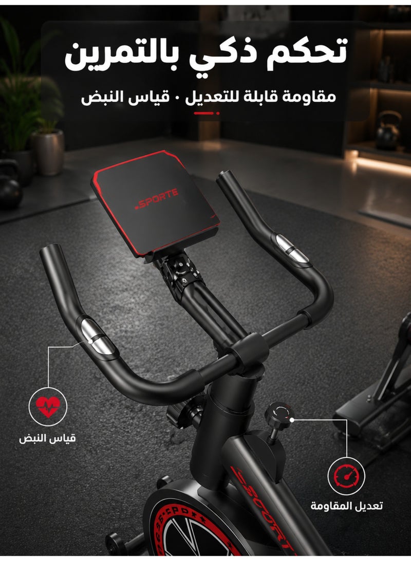 FLYROAD Exercise Bike, Stationary Bike for Home, Indoor Bike with Whisper Quiet, Heavy Flywheel and Upgraded Digital Display - Image 4