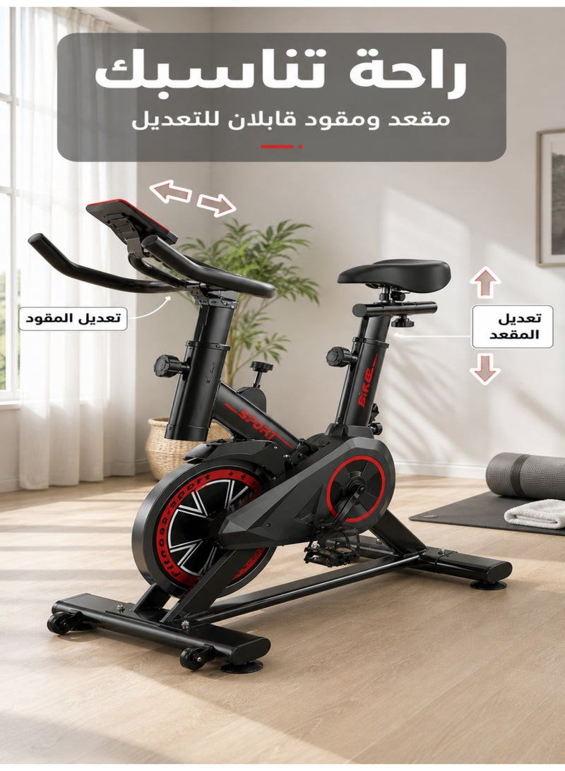 FLYROAD Exercise Bike, Stationary Bike for Home, Indoor Bike with Whisper Quiet, Heavy Flywheel and Upgraded Digital Display - Image 5