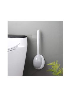 Spaceshoop N/C Toilet Brush and Holder Set Silicone Bristles Household Wall Mounted Shelf Squat Bathroom Cleaning Bowl Brush Kit 120X92.5X432mm  - Image 2