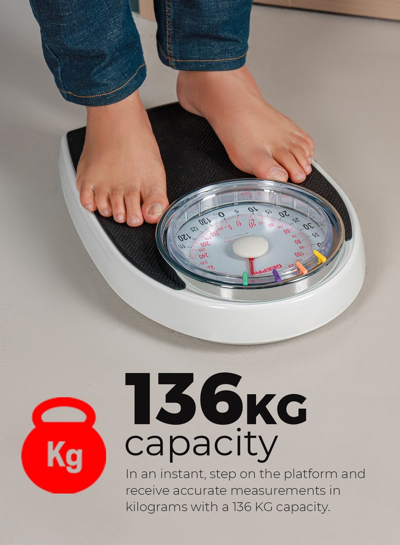 Geepas Mechanical Personal Scale-GBS46528 With Maximum Weight Capacity Of 136 Kg, Leatherwear Surface, Metal Material - Image 2