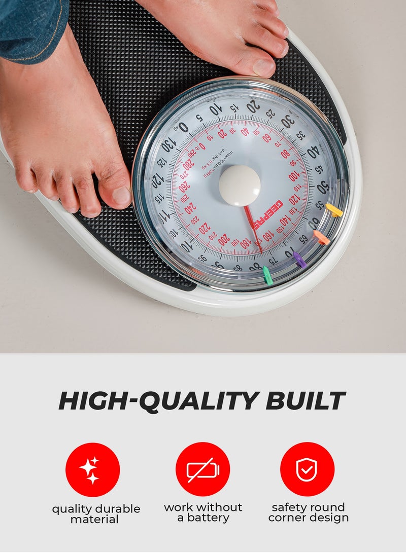 Geepas Mechanical Personal Scale-GBS46528 With Maximum Weight Capacity Of 136 Kg, Leatherwear Surface, Metal Material - Image 4