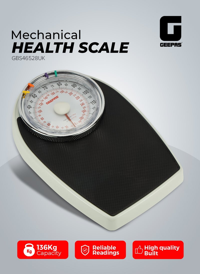 Geepas Mechanical Personal Scale-GBS46528 With Maximum Weight Capacity Of 136 Kg, Leatherwear Surface, Metal Material - Image 1