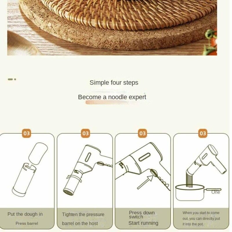 bosig bosig Stainless Steel Pasta Maker Machine for Kitchen and Noodles Maker Machine with Perfect Noodle Crafter with Fully Automatic Features for 5in1 Cordless Pasta Machine  - Image 3