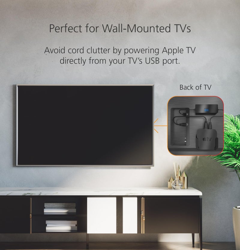 Mission Cables Mission USB Power Cable for Apple TV - Power Directly from Your TV USB Port - Image 2