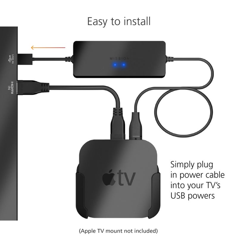 Mission Cables Mission USB Power Cable for Apple TV - Power Directly from Your TV USB Port - Image 4