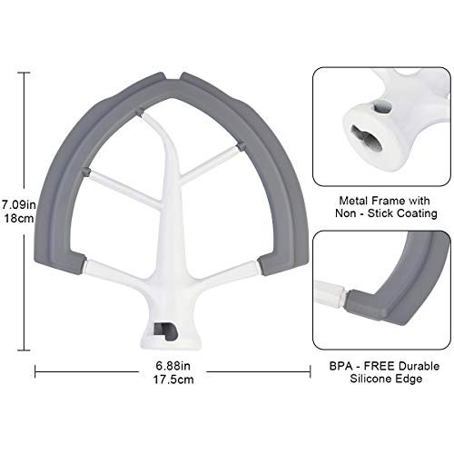 Roabertic Flex Edge Beater for KitchenAid Bowl-Lift Stand Mixer - 6 Quart Flat Beater Paddle with Flexible Silicone Edges - Image 4