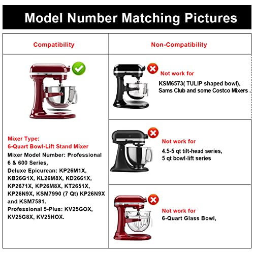 Roabertic Flex Edge Beater for KitchenAid Bowl-Lift Stand Mixer - 6 Quart Flat Beater Paddle with Flexible Silicone Edges - Image 3