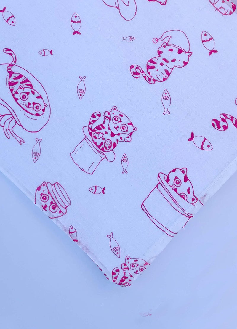 Chibby Swaddle - Swaddles for new born baby, 100% Cotton, ultra soft, multipurpose, comfortable swaddle-wrapper - Cat Print (Pink) - Image 2