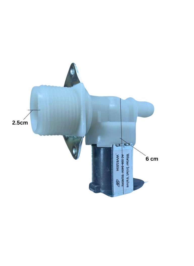 Generic - Washing Machine A inlet water valve (1-Way)Solenoid Valve with 3/4 Inch Thread Inlet AC  220/240V Washing Machine single Port Valve controlling the flow of water into the detergent compartment - Image 1