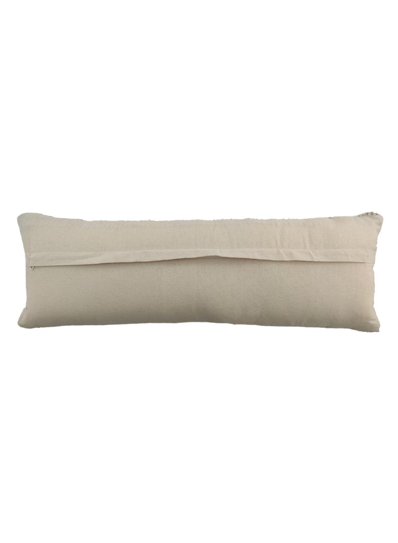 Ramsha Natural & Black Handmade Bedroom Decor Cotton-Wool Cushion - CS 047 (30x90cm)  - Image 4