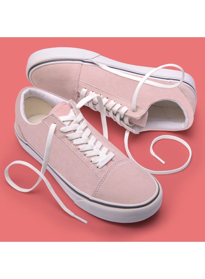 Miscly Flat Elastic Shoelaces [1 Pair] Flat Stretch Shoe Laces (54", White) - Image 5