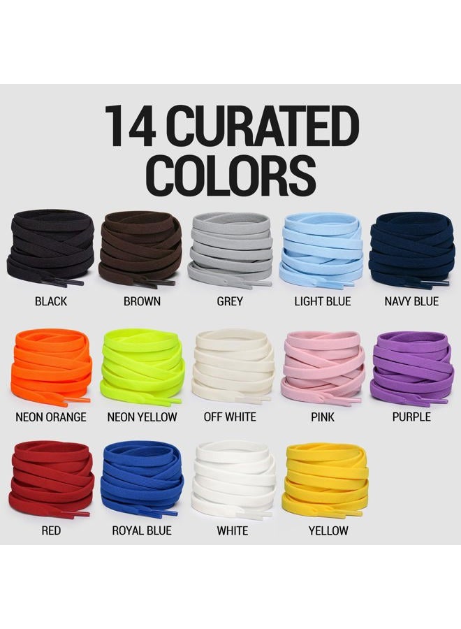 Miscly Flat Elastic Shoelaces [1 Pair] Flat Stretch Shoe Laces (54", White) - Image 3