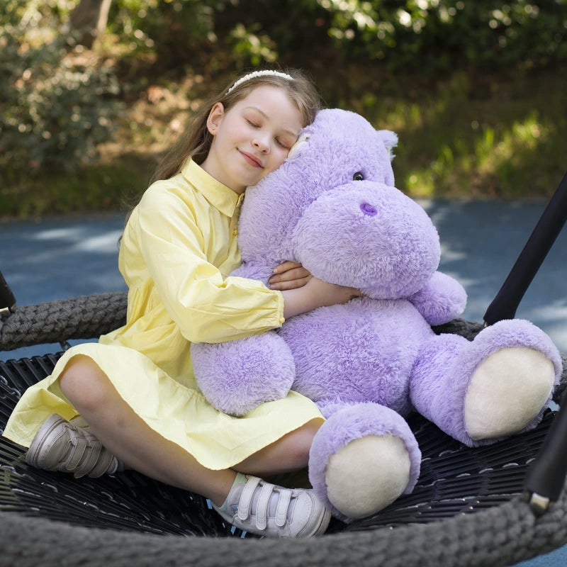 BENINY Giant Humongous Hippo Stuffed Animal 36 Oversized Plush Soft Hug Cute Jumbo Hippo Toy Plush Gift for Kids Purple - Image 3