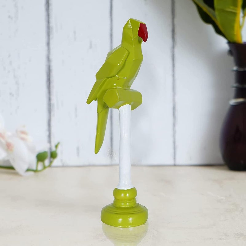 ZART Parrot Showpiece for Home Decor Showpiece Garden Decorative Shopwiece 11 inch Size Green
