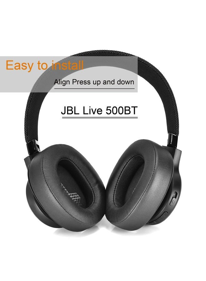 defean Live 500 BT Earpads – Ear Cushion Replacement Cover Foam Ear Pads Compatible with JBL Live 500BT Wireless Over-Ear Headphones，Ear Pads with Softer Leather, Noise Isolation Foam (Black) - Image 4
