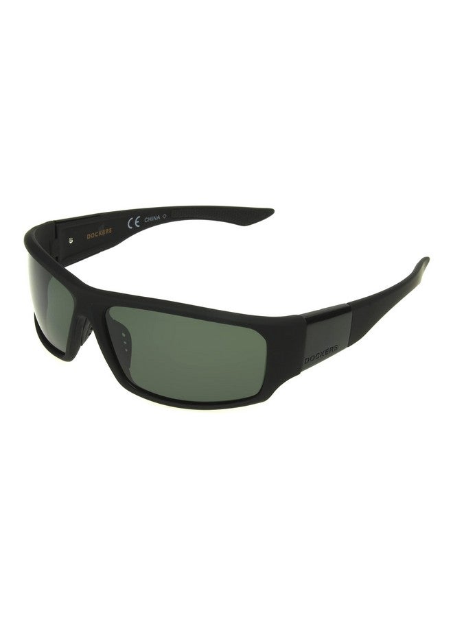 DOCKERS Men'S Gavin Sunglasses Polarized Wrap Black 57Mm  - Image 1