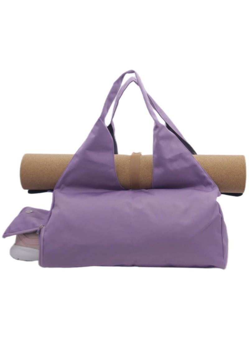 آنا حقيبة يوجا قابلة للفصل بين الجاف والرطب، مع حجرة أحذية مستقلة، تناسب وضع حصيرة اليوغا، وحملها باليد. - Image 2