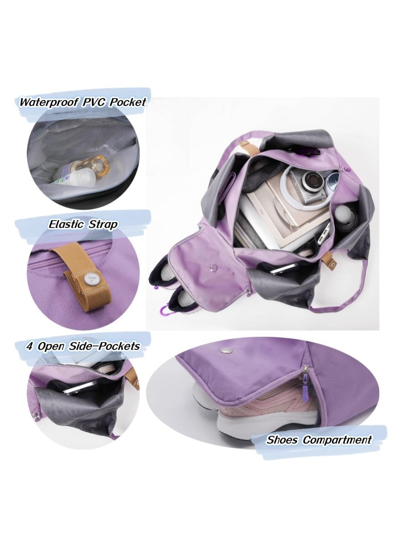 آنا حقيبة يوجا قابلة للفصل بين الجاف والرطب، مع حجرة أحذية مستقلة، تناسب وضع حصيرة اليوغا، وحملها باليد. - Image 3