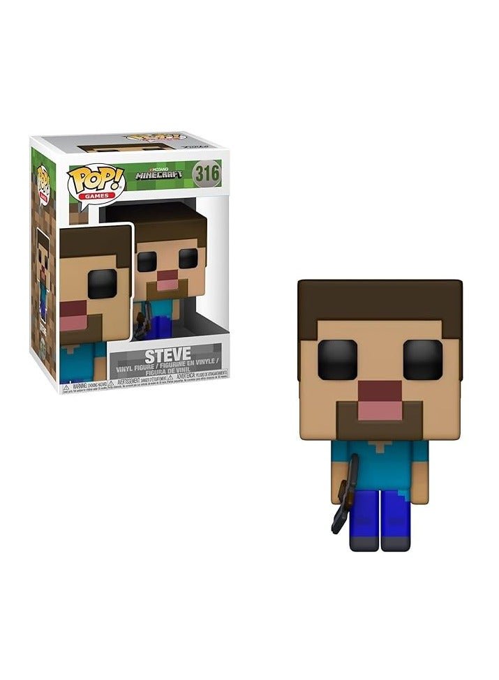 Funko POP! ألعاب: مينيكرافت ستيف - شخصيات فينيل مجموعة - أفكار هدايا - منتجات رسمية - ألعاب للأطفال والكبار - محبي الألعاب الفيديو - مجموعون وشخصيات النماذج في العرض