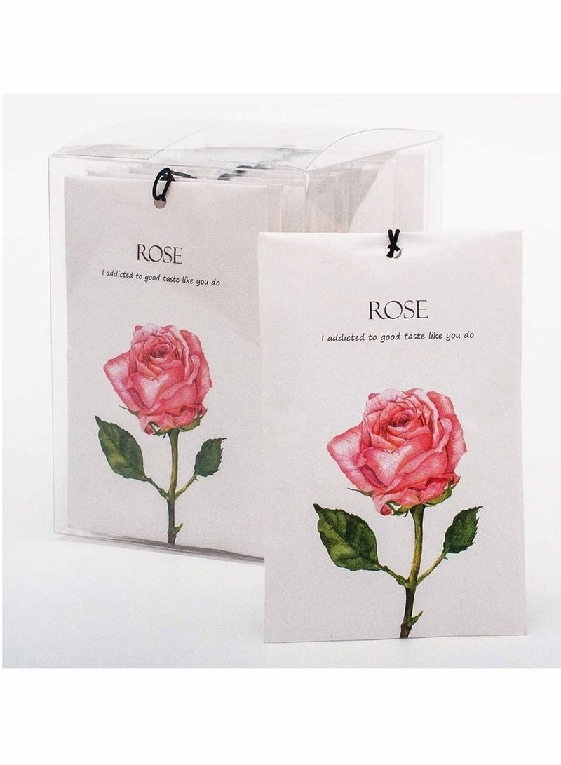 Rose Sachet 1Box 12Pcs Rose Dried Flower Bag Scent Sachet Drawer Freshener Rose Closet Air Freshener Scented Drawer Deodorizer Freshener for Drawers Closet Home Car Fragrance Product - Image 1